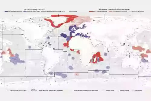 Image of the artwork 'To reap without sowing', showing a worldwide EU fishery partnership agreements map.